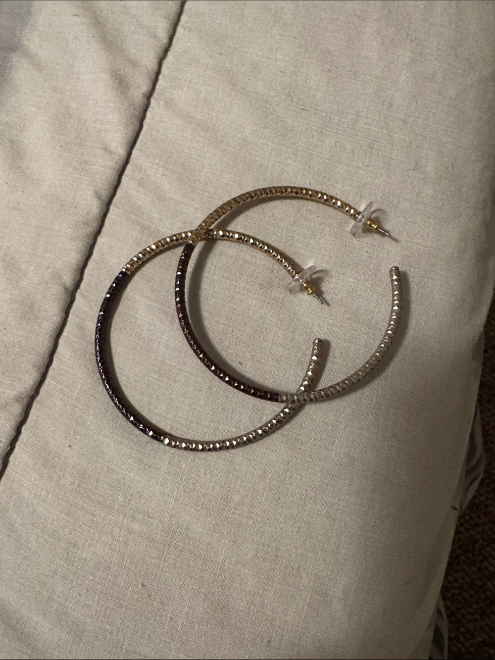 Textured Gold, Metallic & Bronze Hoop Earrings